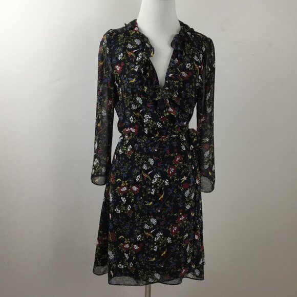NWT Madewell Floral/Bird Wrap Dress s - Picture 4 of 10